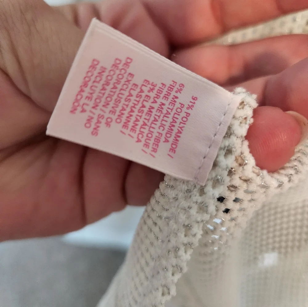 Victoria Secret Chic White Mesh Cover-Up with Fringe